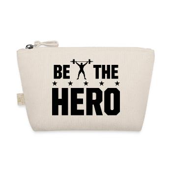 Be the Hero Weightlifter Barbell Gym Motivation - Bio-Täschchen - Natur - Vorne