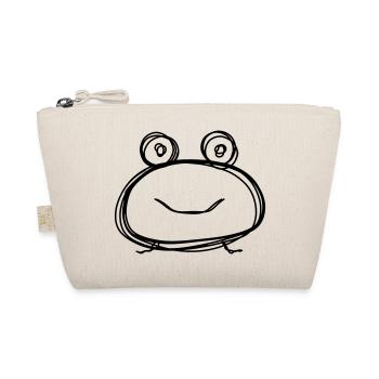 Frosch handgezeichnet - Bio-Täschchen - Natur - Vorne