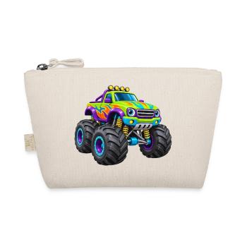Bunter Monstertruck Flammen-Design - Bio-Täschchen - Natur - Vorne