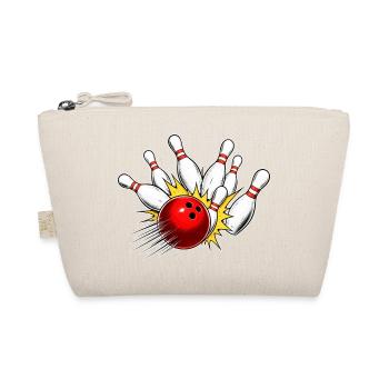 Bowling Strike – Kugel trifft alle Pins - Bio-Täschchen - Natur - Vorne