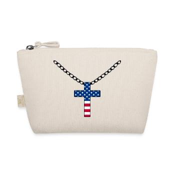 USA Flagge mit Kreuz - Bio-Täschchen - Natur - Vorne