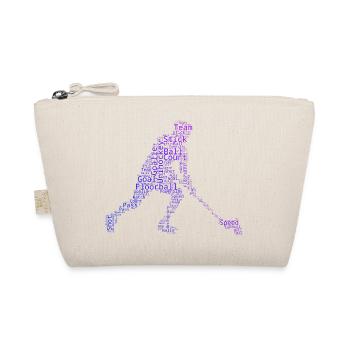 Geschenkidee für einen Floorball-Fan mit Stockball - Bio-Täschchen - Natur - Vorne