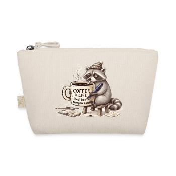Raccoon Kaffee Morgenstimmung - Bio-Täschchen - Natur - Vorne
