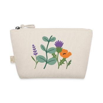Mohn Blumen Lavendel Distel - Bio-Täschchen - Natur - Vorne
