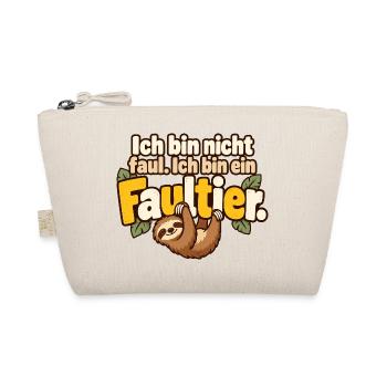 Faultier Spruch Humor Gemütlichkeit - Bio-Täschchen - Natur - Vorne