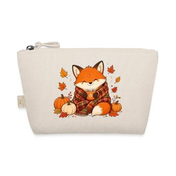 Süßer Fuchs mit Tee Gemütliches Herbst Design - Bio-Täschchen - Natur - Vorne