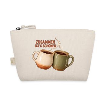 Zusammen ist's schöner - Zwei Kaffeetassen - Bio-Täschchen - Natur - Vorne