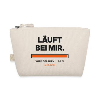Läuft bei mir – Ladebalken 99 % Spruch für Nerds - Bio-Täschchen - Natur - Vorne