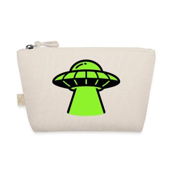 Alien Ufo Raumschiff Grafik - Bio-Täschchen - Natur - Vorne