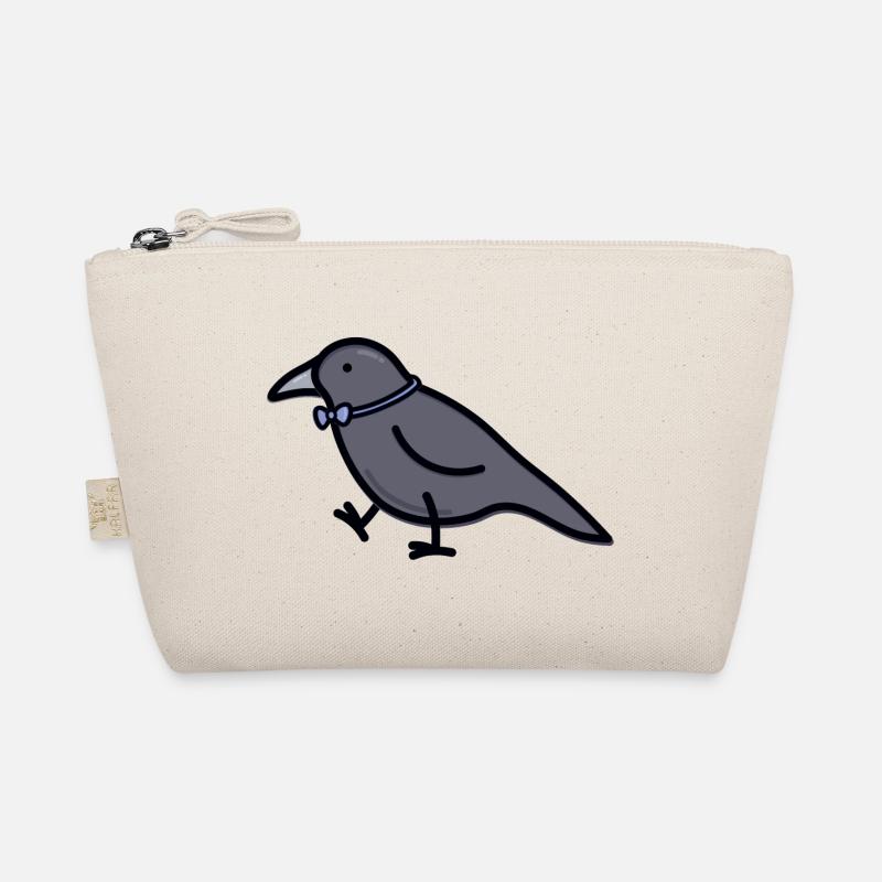Cute Crow - Organic Pouch - nature