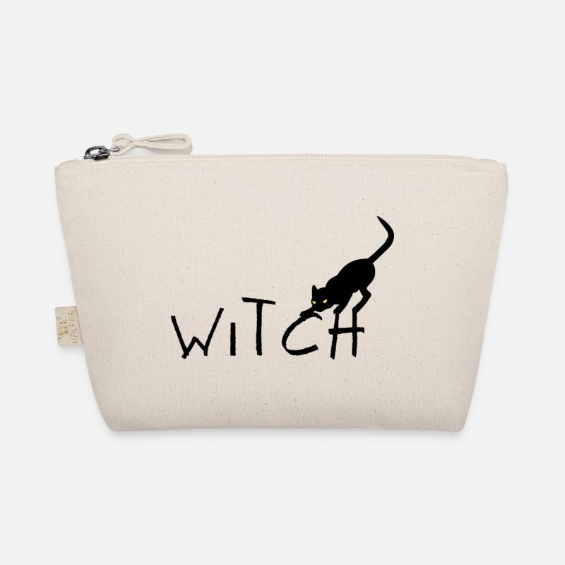 Witch - Witch - Text with Black Cat Organic Pouch