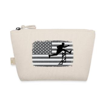 American Flag Hurdles Hurdling Hurdler Patriotic - Organic Pouch - nature - Front