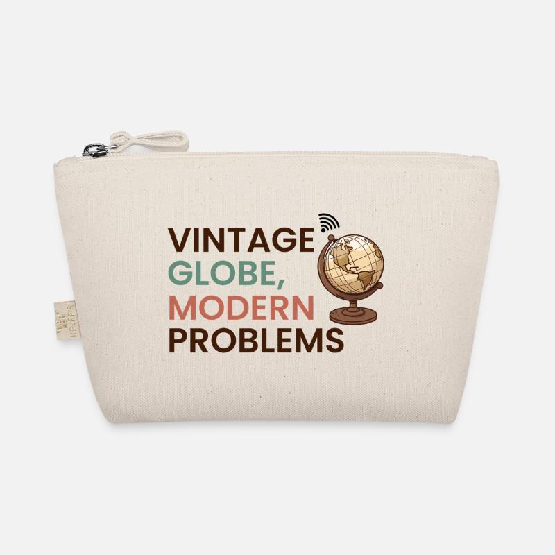 Vintage Globe Modern Problems Travel Humor Organic Pouch