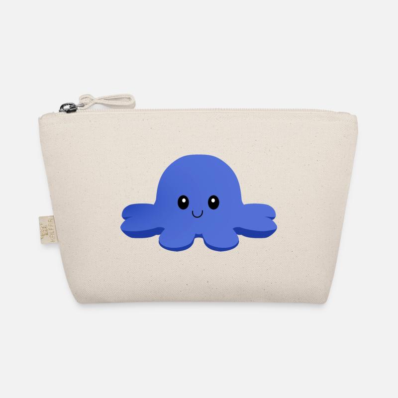 Fröhlicher Oktopus - Bio-Täschchen - Natur