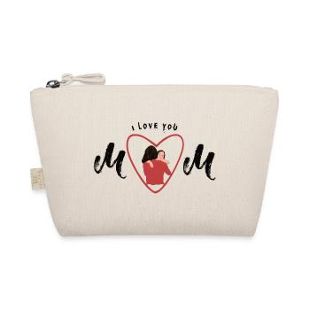 I love you Mom - Mother Daughter Hug - Organic Pouch - nature - Front