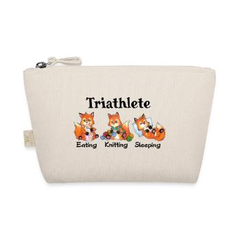 Triathlete Eating Knitting Sleeping - Cute Fox - Bio-Täschchen - Natur - Vorne