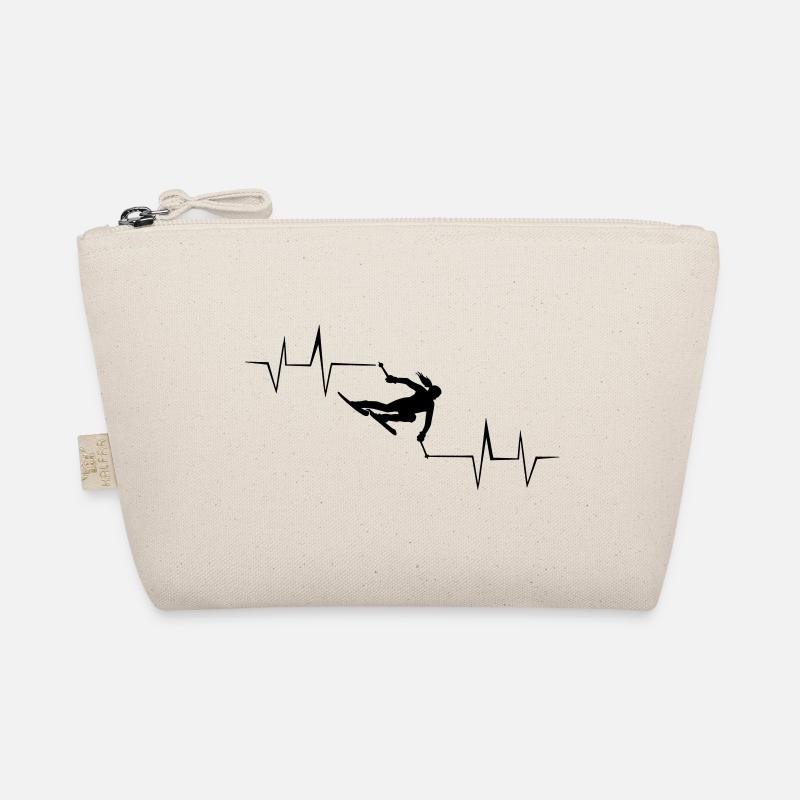 Skier skiing vacation pulse - skiing frequency Organic Pouch