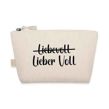Geschenk - Party - Lieber voll als liebevoll - Bio-Täschchen - Natur - Vorne