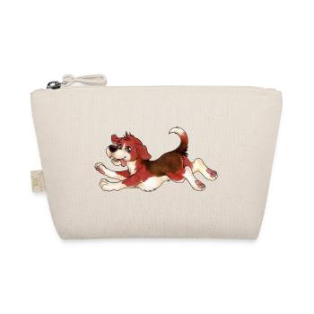 Niedlicher Beagle Hund im Rennen mit Zunge raus - Bio-Täschchen - Natur - Vorne