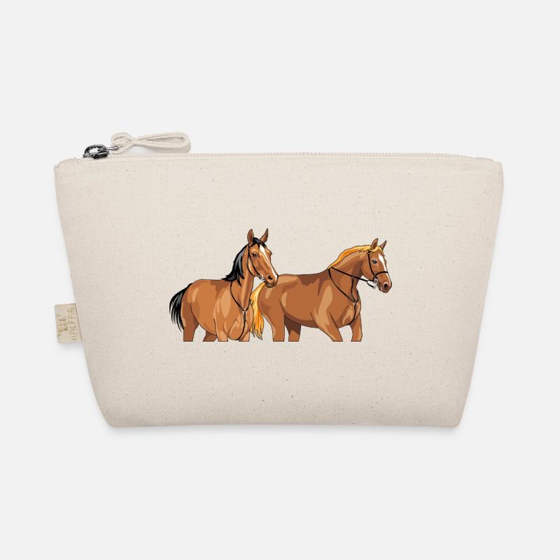 Zwei wunderschöne braune Pferde Bio-Täschchen