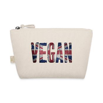 VEGAN - United Kingdom Flag - Vintage - Organic Pouch - nature - Front