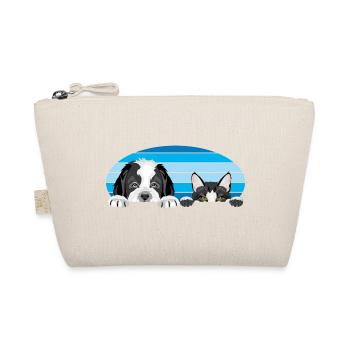 Peeping Saint Bernard puppy dog and cute cat - Organic Pouch - nature - Front
