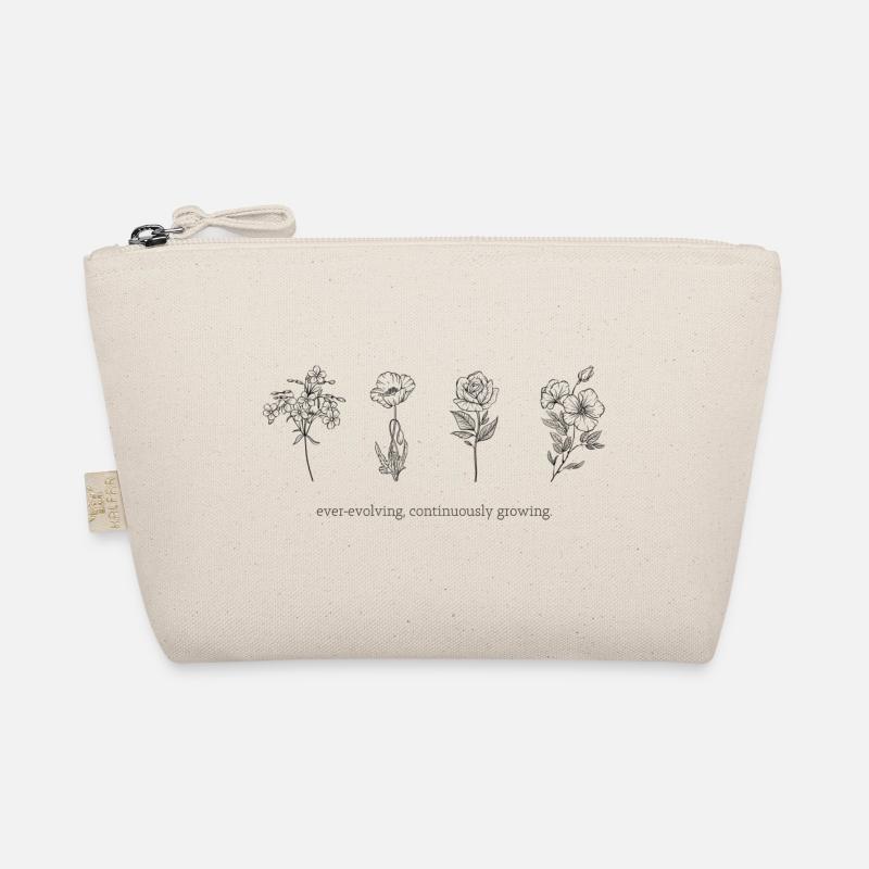 Floral print with slogan Organic Pouch
