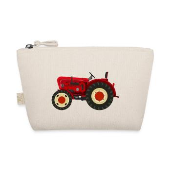 Retro Oldtimer-Traktor rot - Bio-Täschchen - Natur - Vorne