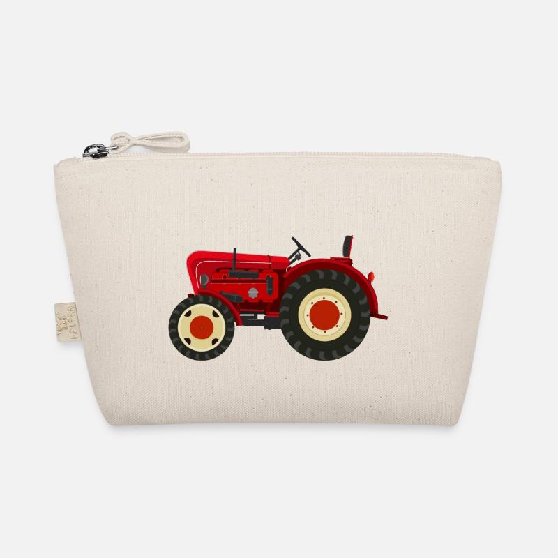 Retro Oldtimer-Traktor rot Bio-Täschchen