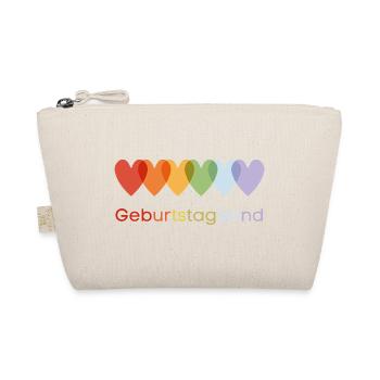 Geburtstagskind Regenbogen-Herzen - Bio-Täschchen - Natur - Vorne