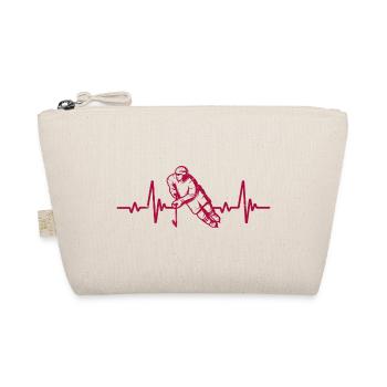 Heartbeat Hockey | Hockey Geschenk - Bio-Täschchen - Natur - Vorne