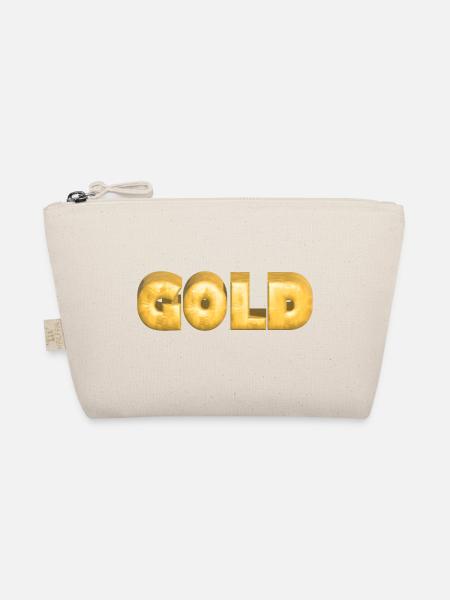 GOLD gold Gold Text Schrift Barren - Bio-Täschchen - Natur - Vorne