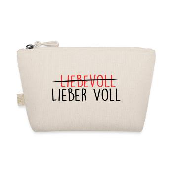 Geschenk - Party - Lieber voll als liebevoll - Bio-Täschchen - Natur - Vorne