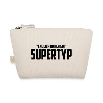 Endlich bin ich ein Supertyp | Farbe änderbar - Bio-Täschchen - Natur - Vorne