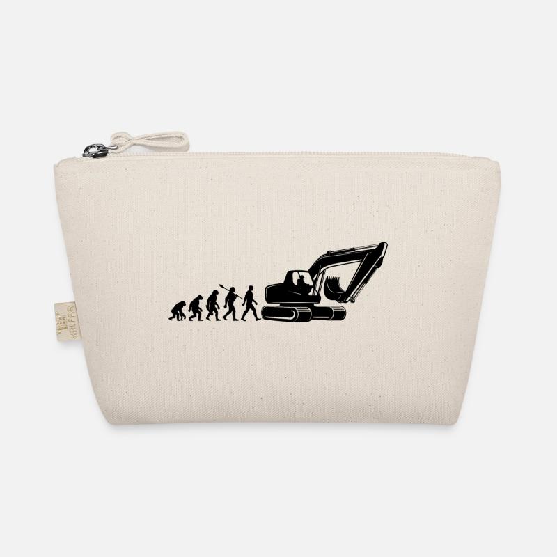 Evolution - driving an excavator - construction site, construction worker Organic Pouch