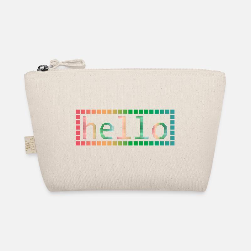 Hello in Pixels - Organic Pouch - nature