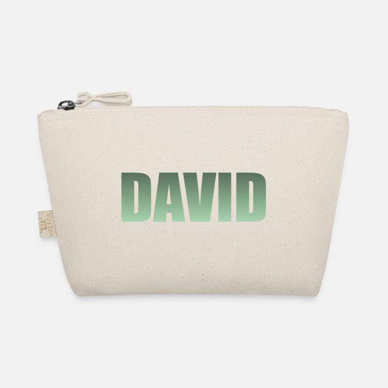 Vorname: David grün - Bio-Täschchen - Natur