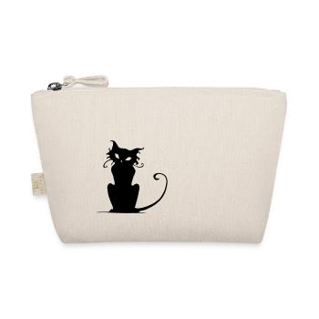 Elegante Katzensilhouette - Bio-Täschchen - Natur - Vorne