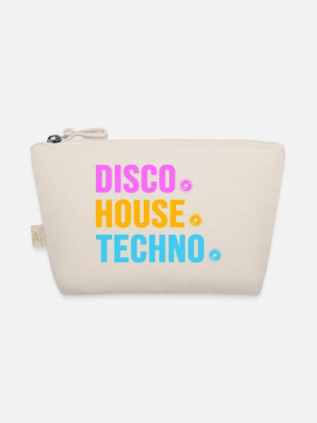 Disco House Techno ballern hard Bass Rave - Organic Pouch - nature - Front