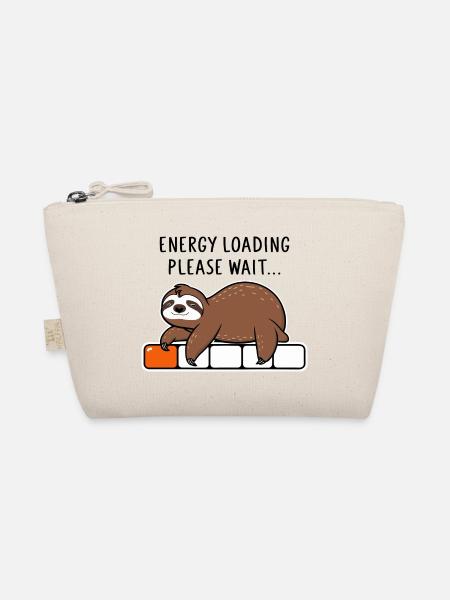 Faultier Energy Loading Please Wait - Bio-Täschchen - Natur - Vorne