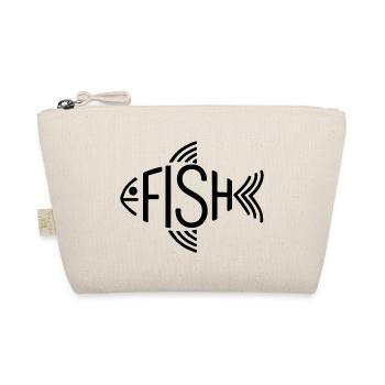 Fisch Knochen Skelett Fischgräte Fischen - Bio-Täschchen - Natur - Vorne