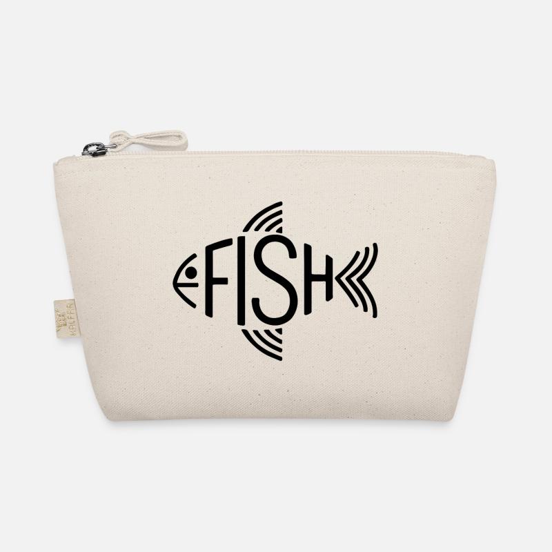 Fish Bone Skeleton Herringbone Fishing Organic Pouch