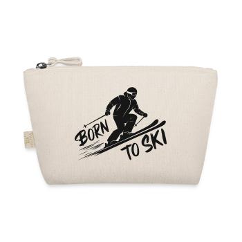 Born To Ski Skifahrer Skifahren Wintersport - Bio-Täschchen - Natur - Vorne