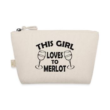 This Girl loves to Merlot Red Wine Lover - Organic Pouch - nature - Front