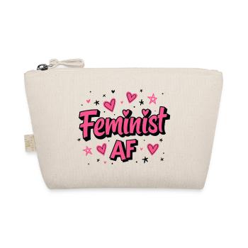 Feminist AF Statement Spruch Sprüche - Bio-Täschchen - Natur - Vorne