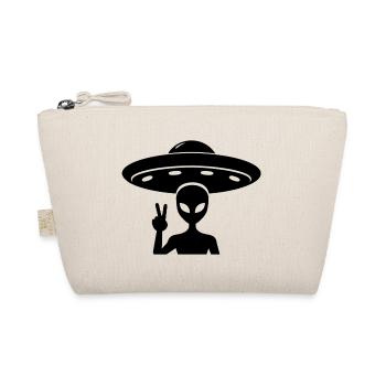 Alien UFO Peace - Bio-Täschchen - Natur - Vorne