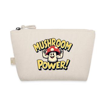 Mushroom Power Lustiger Kraftsport Pilz - Bio-Täschchen - Natur - Vorne
