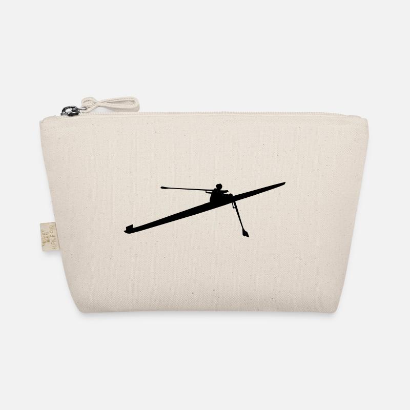 Rudern 1er Silhouette, Einer Rudern Mann Bio-Täschchen