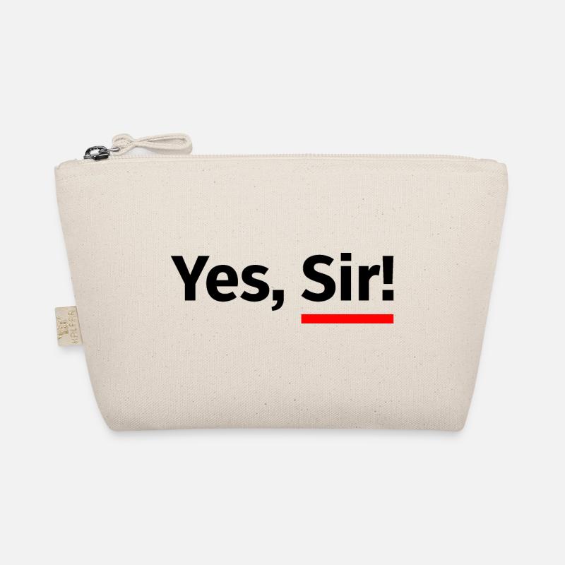 Yes, Sir! with red underscore - black Organic Pouch