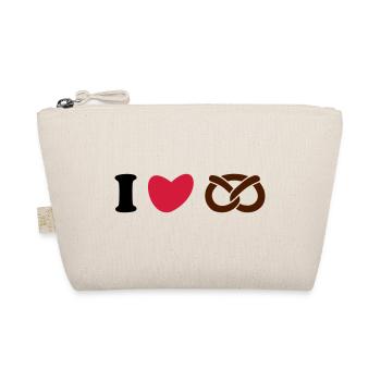 ★ Design colors can be changed ★ I love pretzels - Organic Pouch - nature - Front